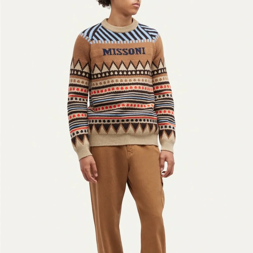 MISSONI Men's Geometric Ski Knit Sweater - NWT
